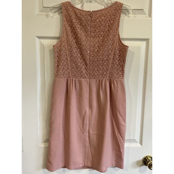 Loft Women’s Light Pink Sleeveless Floral Lace Mini Dress Size 6 - Picture 2 of 7